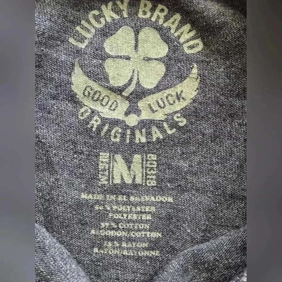 LUCKY BRAND mens blue medium tshirt - Picture 6 of 8
